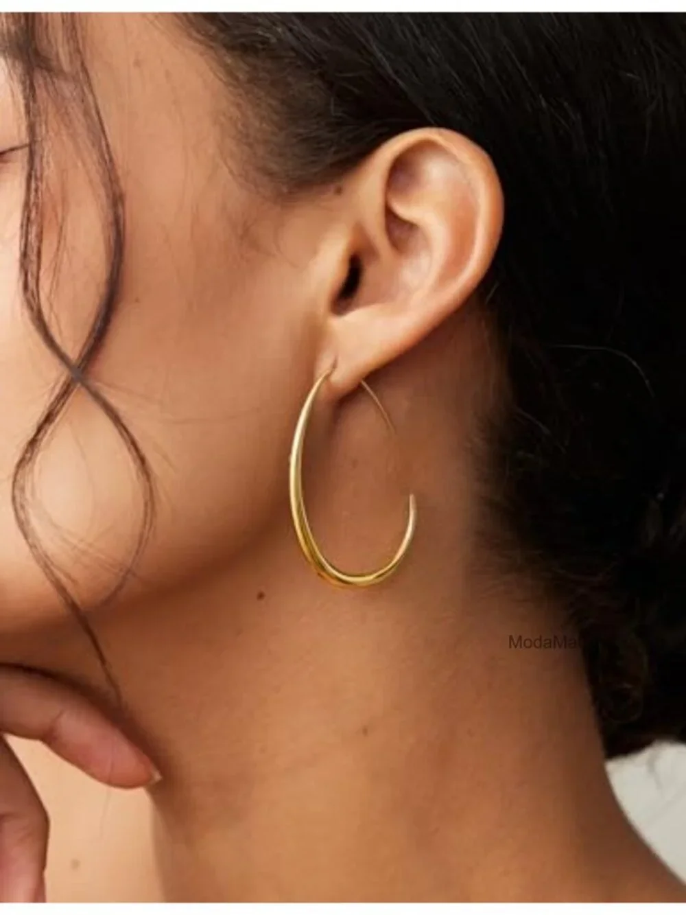 2 Pairs Teardrop Hoop Earrings 18K Gold Plated Hypoallergenic Statement Jewelry